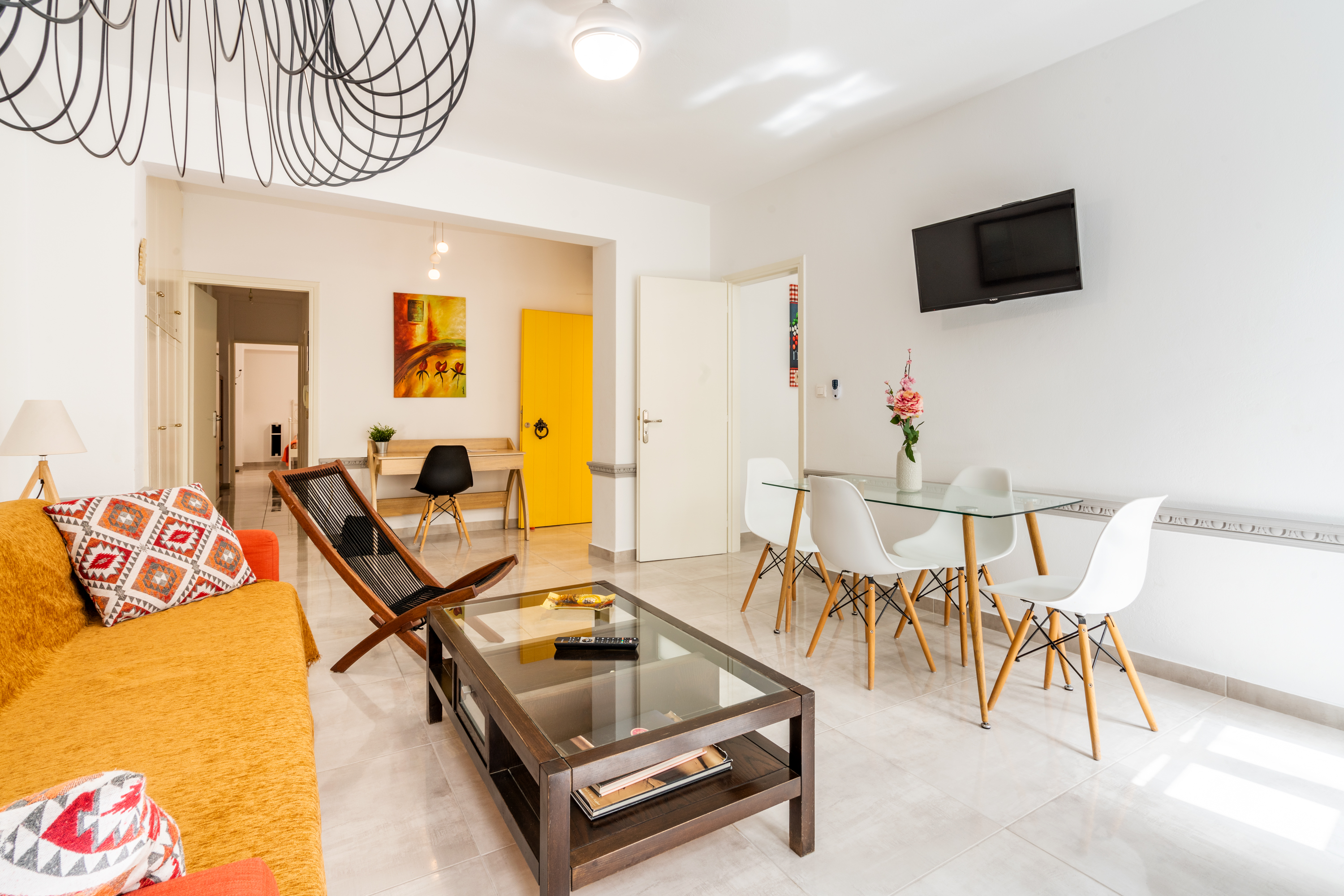 Living room and kitchen view - Open plan living space design