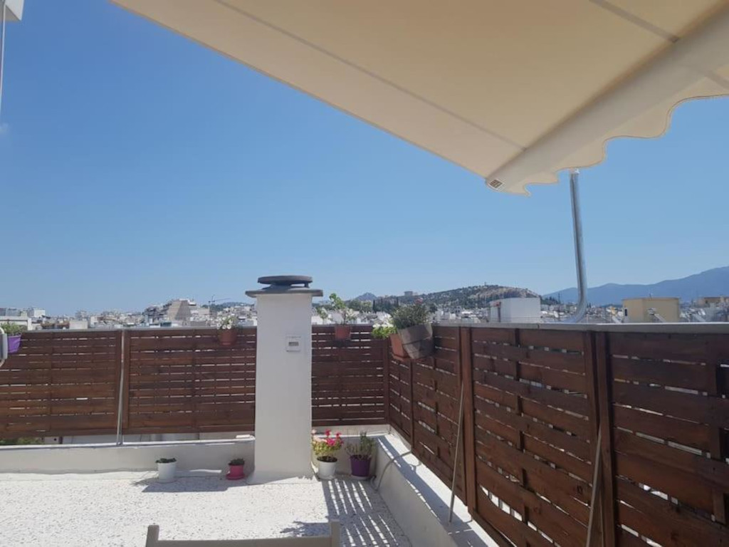 Evening view of terrace with ambient lighting
