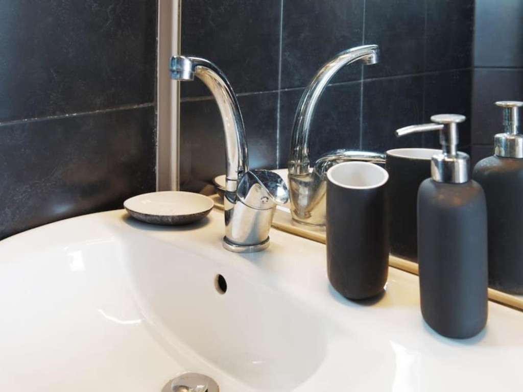 Bathroom with modern fixtures and clean design