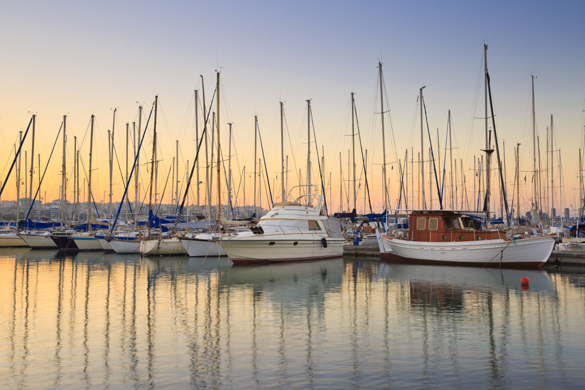 Beautiful view of Kallithea Marina waterfront