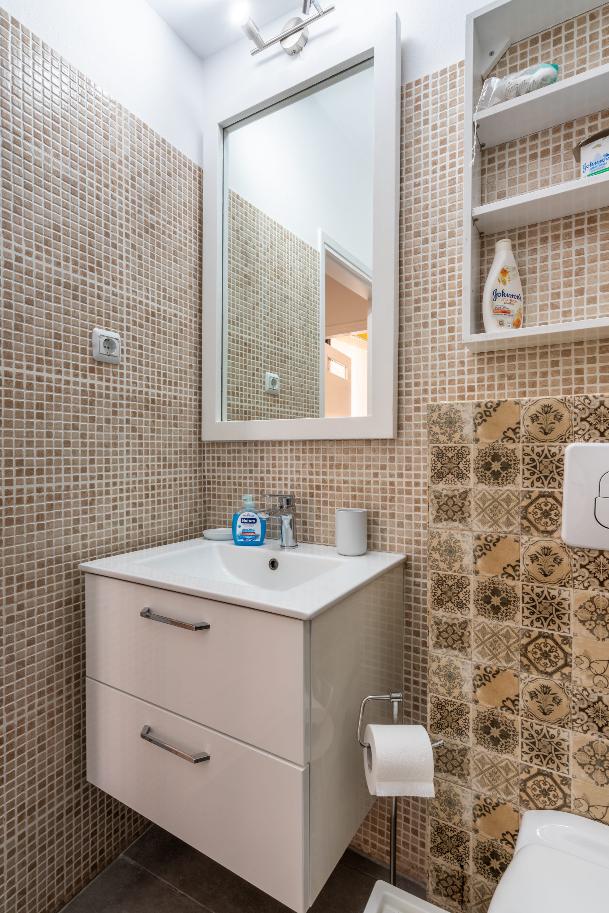 Detailed view of the bathroom amenities and fixtures